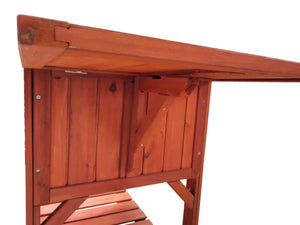 Letto rialzato con tavolo, fioriera, cassone freddo, orto