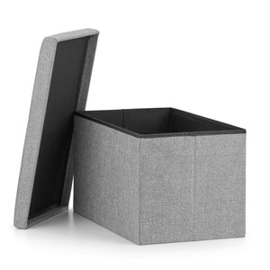 Pouf pieghevole VALORA con contenitore - Grigio XL 60x38x38cm