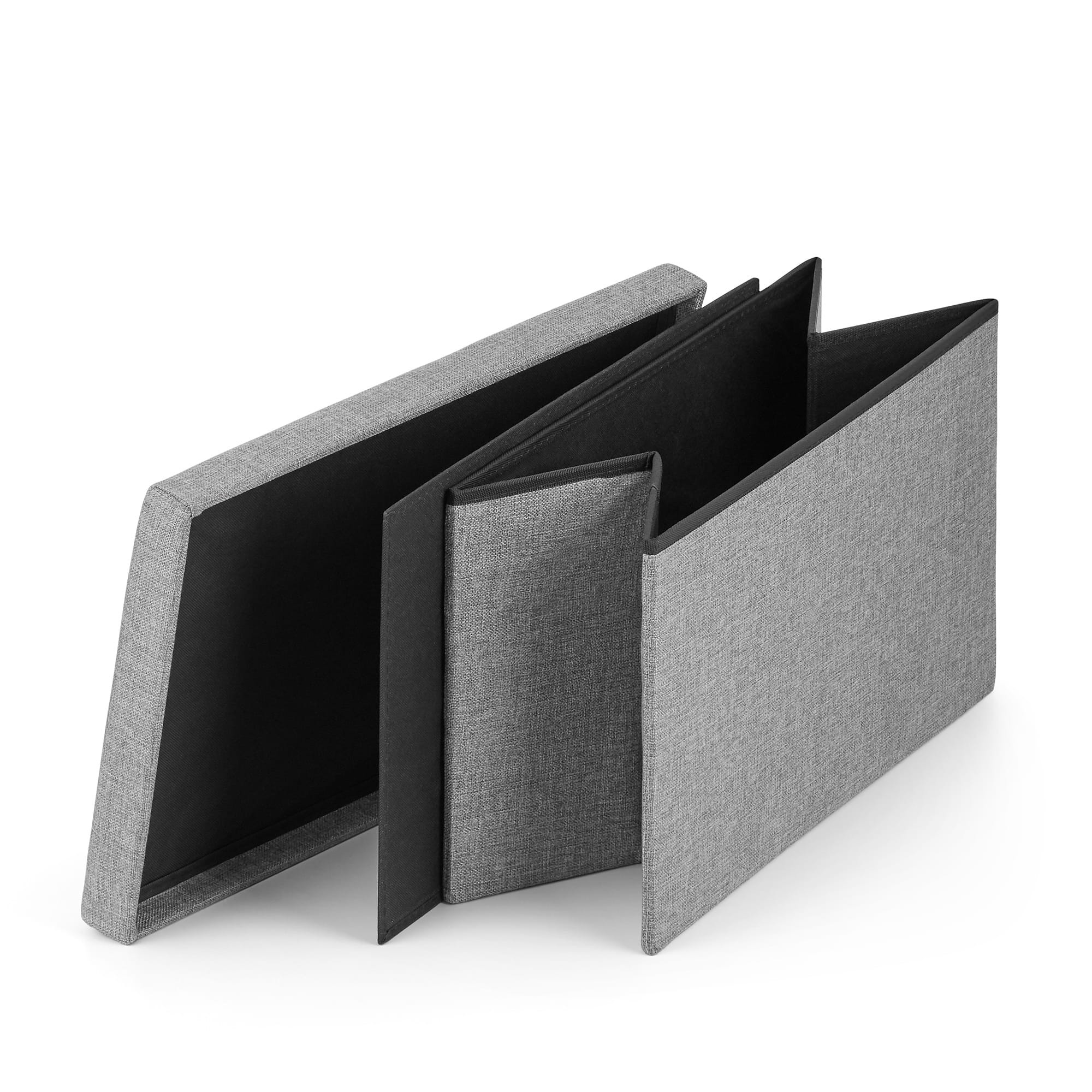 Pouf pieghevole VALORA con contenitore - Grigio XL 60x38x38cm