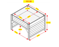 Aiuola rialzata e garage per robot tosaerba in legno di abete rosso, resistente alle intemperie, inclusa fioriera 79 x 73 x 56 cm