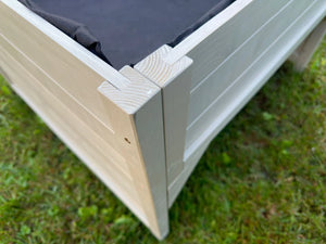 Aiuola rialzata e garage per robot tosaerba in legno di abete rosso, resistente alle intemperie, inclusa fioriera 79 x 73 x 56 cm