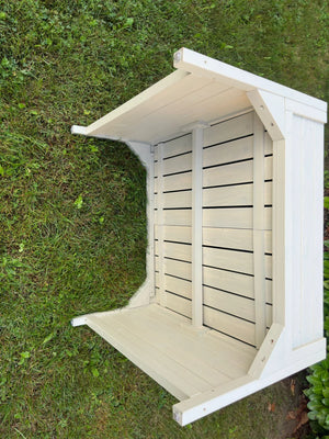 Aiuola rialzata e garage per robot tosaerba in legno di abete rosso, resistente alle intemperie, inclusa fioriera 79 x 73 x 56 cm