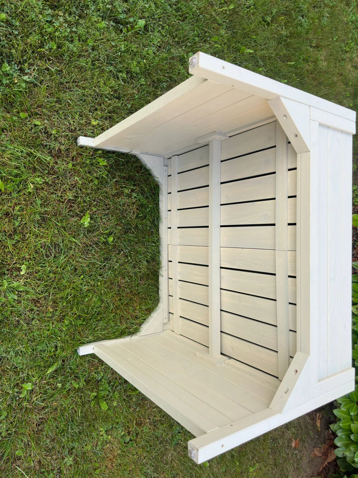 Aiuola rialzata e garage per robot tosaerba in legno di abete rosso, resistente alle intemperie, inclusa fioriera 79 x 73 x 56 cm