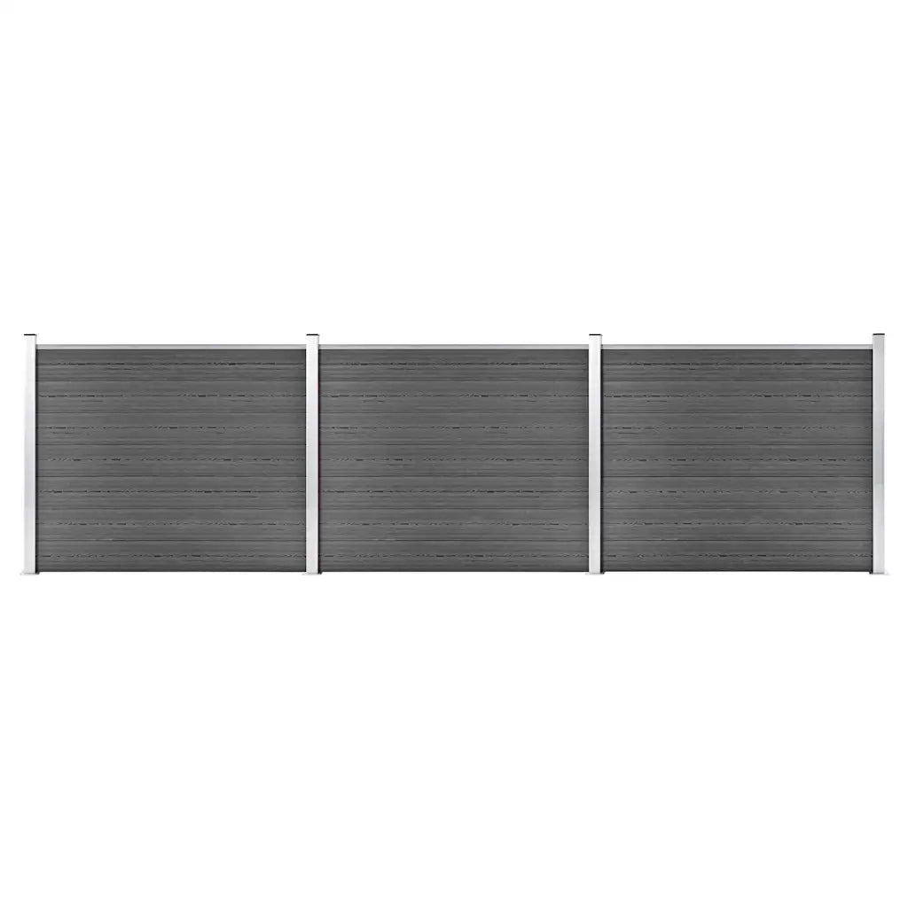 Set Pannelli di Recinzione in WPC 526x146 cm Nero 3070460