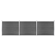 Set Pannelli di Recinzione in WPC 526x146 cm Nero 3070460