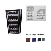 Trade Shop - Scarpiera 5 Ripiani Salvaspazio Copertura Antipolvere 58x28x90cm Organizer -