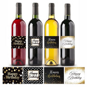 Etichette per bottiglia di vino 40 pezzi - Etichette self-adesive - Sticker per compleanno - Etichette per bottiglia di vino per feste di compleanno - Cocktail party - Materiale: carta, colore nero/oro