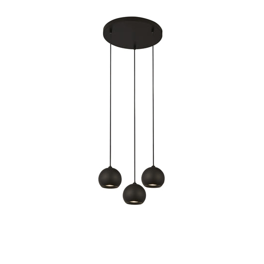 Lampadario Contemporaneo Eindhoven Acciaio Nero 3 Luci Gu10