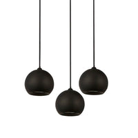 Lampadario Contemporaneo Eindhoven Acciaio Nero 3 Luci Gu10