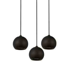 Lampadario Contemporaneo Eindhoven Acciaio Nero 3 Luci Gu10