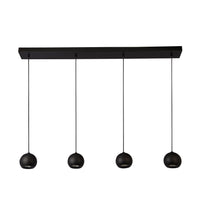 Lampadario Contemporaneo Eindhoven Acciaio Nero 4 Luci Gu10