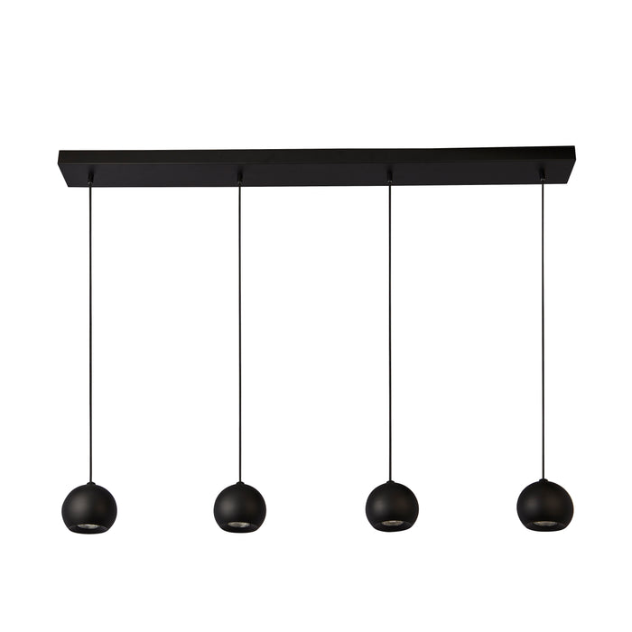 Lampadario Contemporaneo Eindhoven Acciaio Nero 4 Luci Gu10