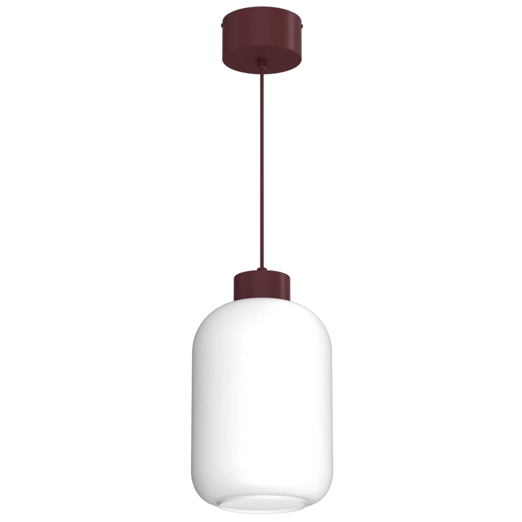 Lampada sospesa Galante 1 luce bordeaux vetro Luminex