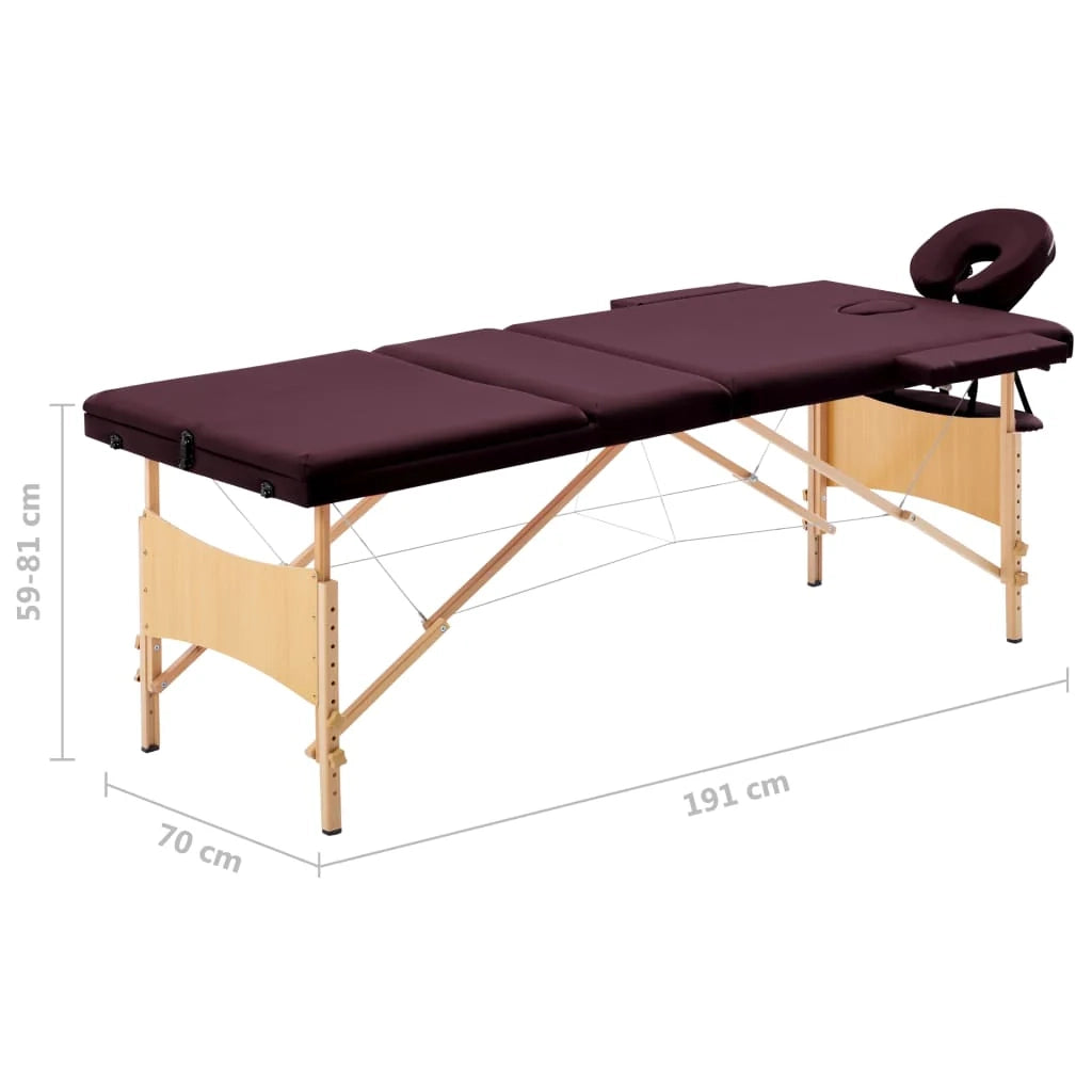 Lettino da massaggio pieghevole 3 sezioni legno viola vino 02_0001839