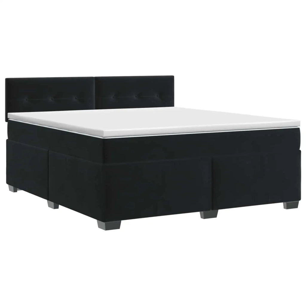 Letto box spring con materasso Nero 180 x 200 cm Velluto 3450766