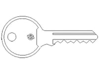chiave grezza per basculante e serranda  a cilindro cod:ferx.vit55214