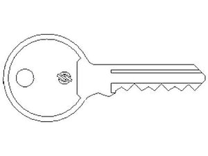 chiave grezza per basculante e serranda  a cilindro cod:ferx.vit55214
