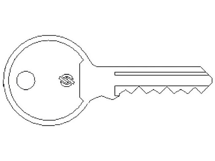 chiave grezza per basculante e serranda  a cilindro cod:ferx.vit55214
