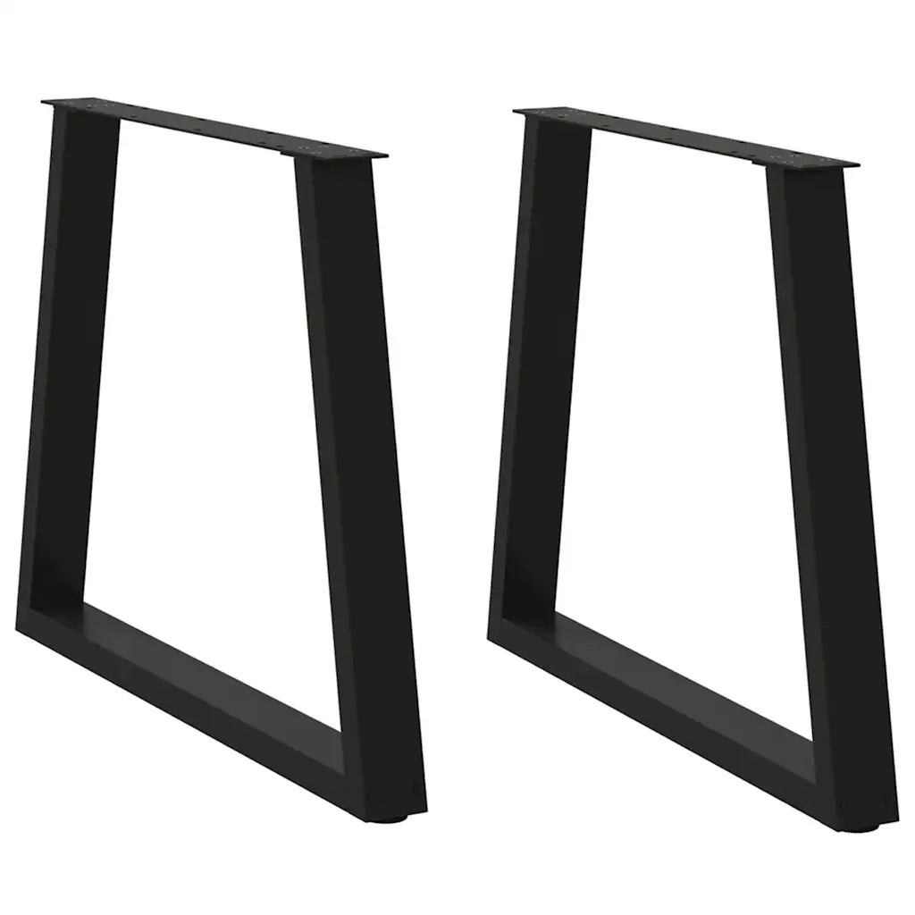 Gambe per tavolo da pranzo a forma di V 2 pz nere 70x(72-73,3) cm in acciaio