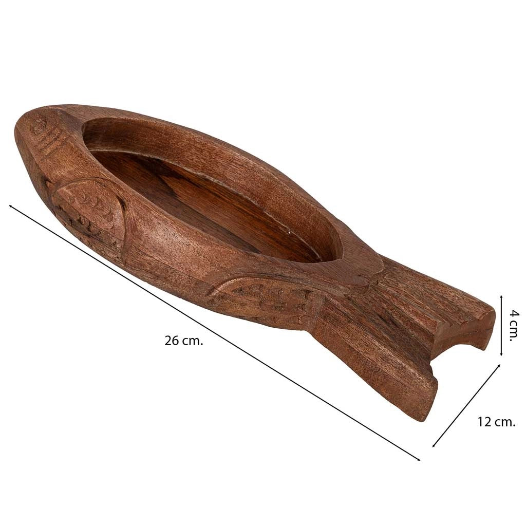 Vassoio in legno marrone 26x4x12h cm