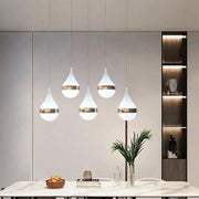 Trade Shop - Lampadario Led Da Soffitto Moderno Con Design A 5 Gocce Oro 53w Luce Fredda 6500k Lp-44of -