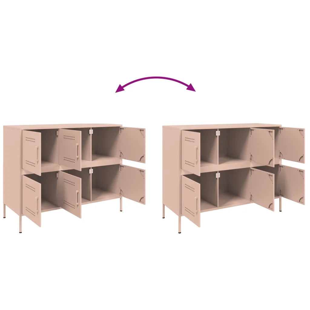 Credenza | Madia | Buffet da pranzo | Armadio da pranzo Rosa 100,5x39x79 cm in Acciaio