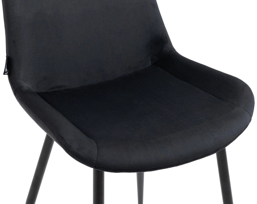 Set di 2 sedie da pranzo Victoria in velluto nero
