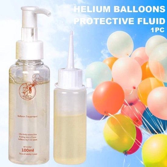 Preparazione per Ballooni in Latex 50/100ml - Liquido Protettivo per Ballooni a Helio - Mantiene l'Helio più a Lungo - Liquido Protettivo per Ballooni Ecológico con Pomp - Accessori per Feste per Bambini pomp per Ballooni