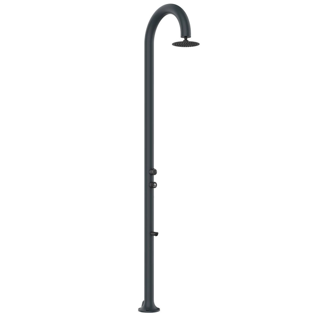 Sined Luna Timer p Grigia Doccia In Alluminio Doppio Attacco Acqua Fredda Laterale o Inferiore Su Un Unico Tubo Interno Doccia Acqua Fredda Temporizzata Con Soffione Lavapiedi e Miscelatore Grigio