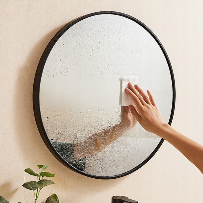 Specchio da Bagno 50x50x2 cm Nero Compatto e Versatile