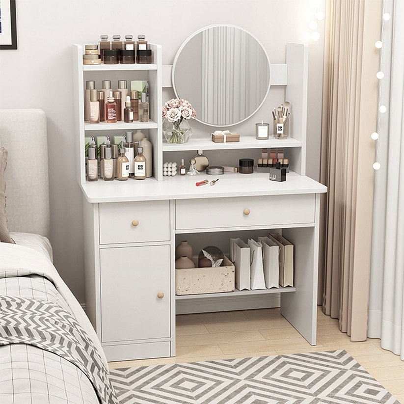 Toeletta Trucco Bianca 80x34x125 cm Ideale per Camera da Letto