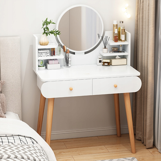 Toeletta per trucco con misure 120x80x40 cm, ideale per la camera da letto.