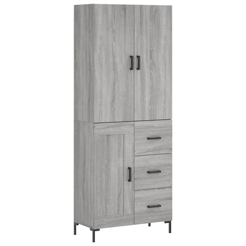 Credenza Grigio Sonoma 69,5x34x180 cm in Legno Multistrato 3196017