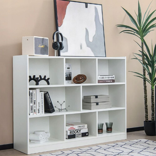 Scaffale aperto moderno grande bianco mensola armadio cassettiera 8 ripiani