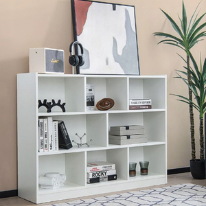 Scaffale Moderno Bianco 8 Ripiani con Cassettiera Grande Armadio Aperto