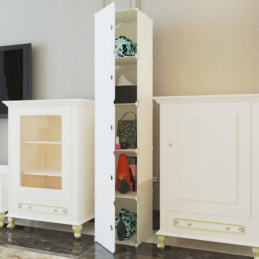 Armadio modulare a 5 ripiani Scaffale Mobile Colonna 185x39x37 cm