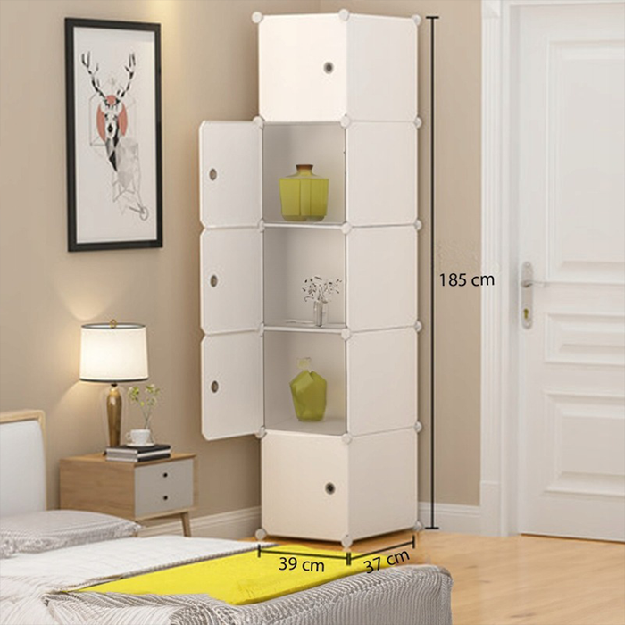 Scaffale a Colonna Modulare 185x39x37 cm Ideale per Vestiti e Accessori