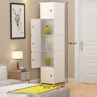 Scaffale a colonna modulare da 185x39x37 cm, ideale per vestiti e accessori.