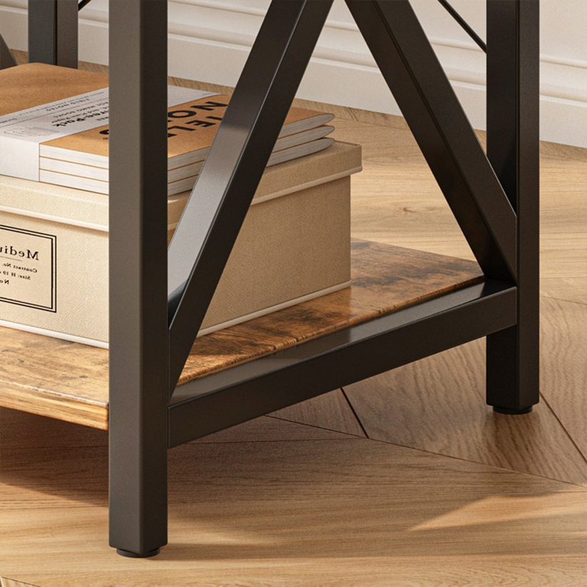 Tavolino da caffè 40x40x60 cm, finitura marrone, ideale per il soggiorno.