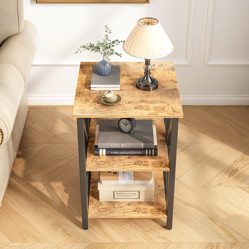 Tavolino da Caffè Marrone 40x40x60 cm Ideale per Soggiorno