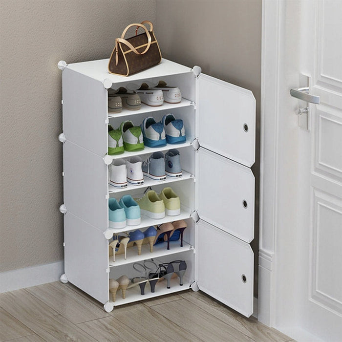 Scarpiera da 44x96x32 cm, finitura bianca, ideale per l'ingresso.