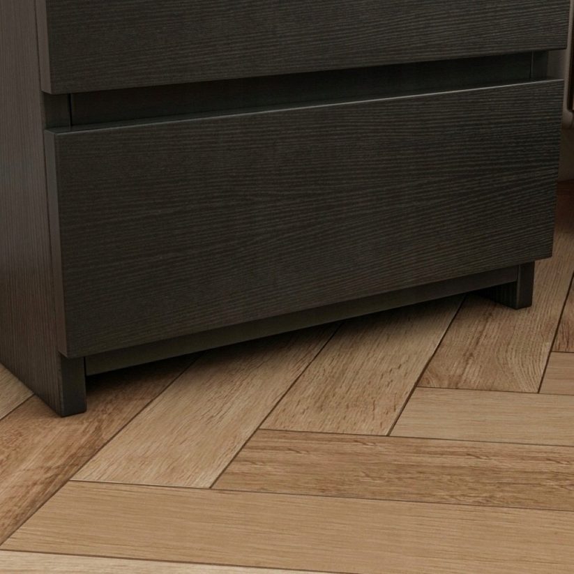 Comodino con finitura nera, con misure 40x59x32 cm, ideale per la camera da letto.