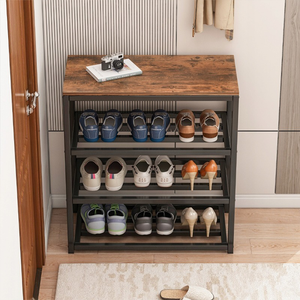 Scarpiera da 50x30x60 cm, finitura marrone, ideale per l'ingresso.