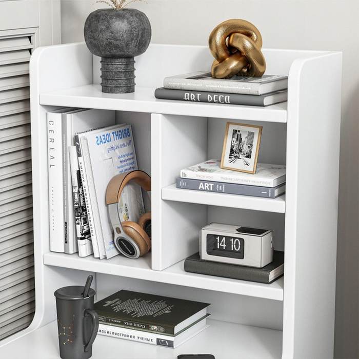 Comodino Alto Bianco 36x46x90 cm Ideale per Camera da Letto