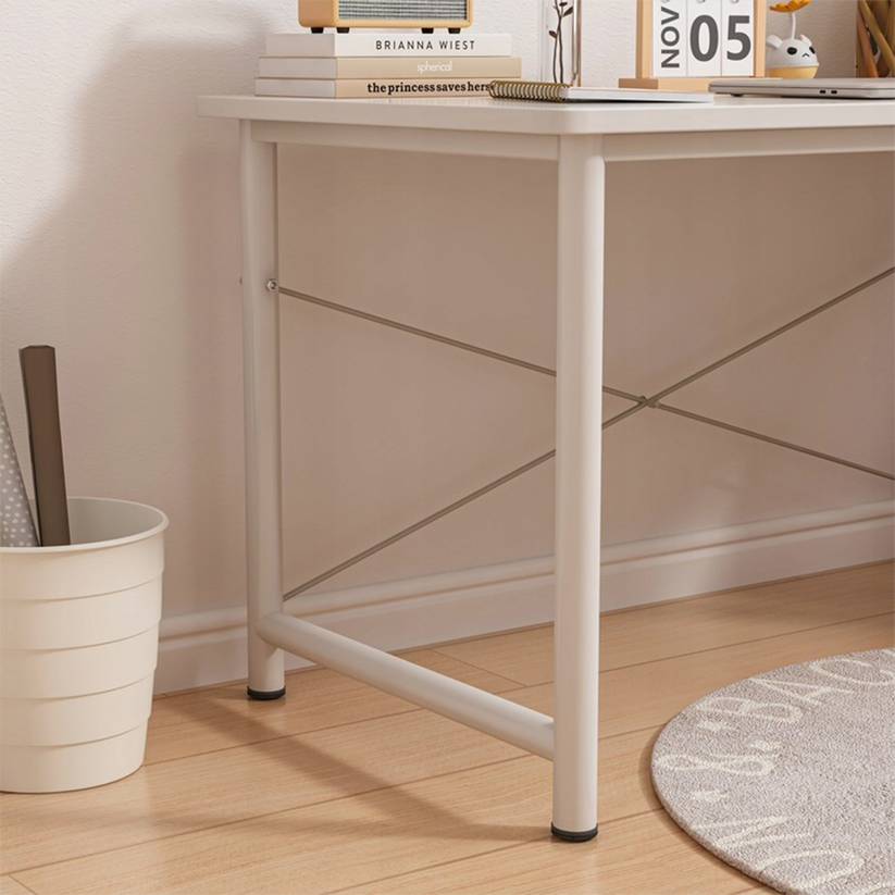 Scrivania per computer per ragazzi, stile Loft moderno, con un grande piano di 100 cm, colore bianco.