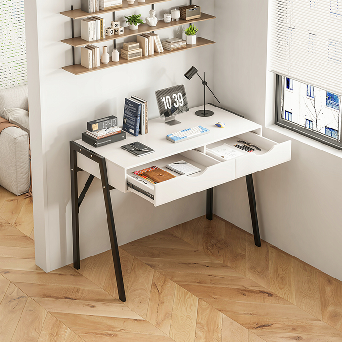 Scrivania Bianca 80x40x90 cm Ideale per Studio o Cameretta