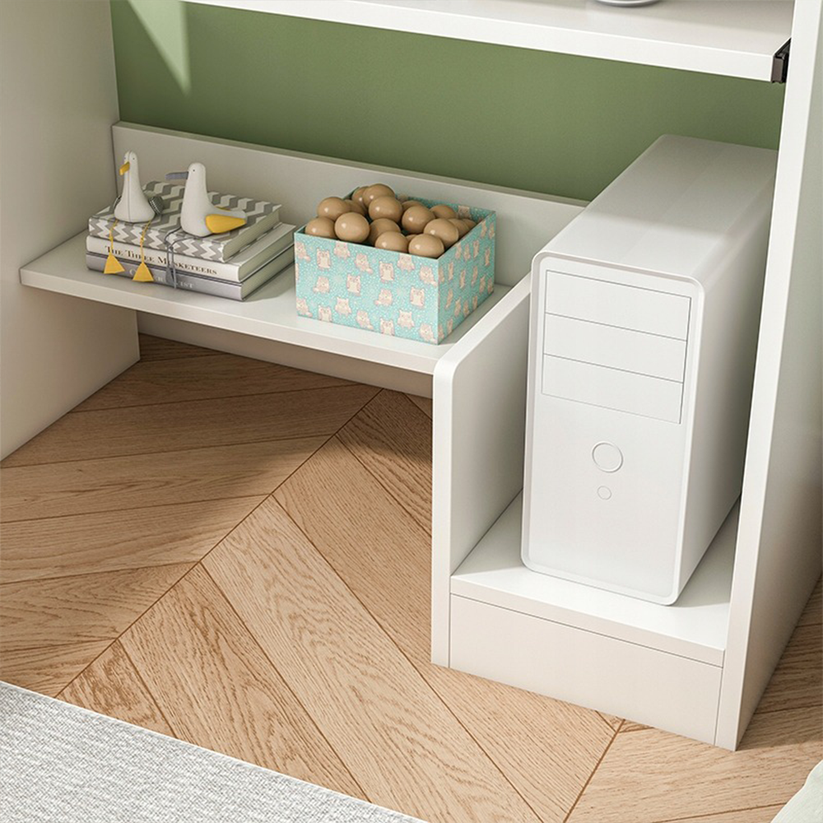 Scrivania da 80x40x74 cm con finitura bianca, ideale per il tuo studio.