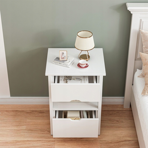 Comodino Bianco 45x38x55 cm Moderno e Funzionale