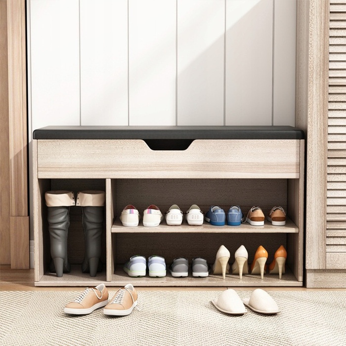 Scarpiera da 80x30x44 cm, finitura marrone, ideale per l'ingresso.