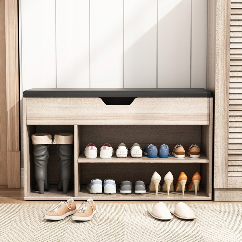 Scarpiera da 80x30x44 cm, finitura marrone, ideale per l'ingresso.